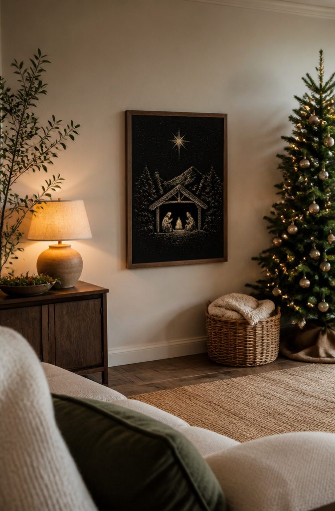 20 DIY Xmas Room Decor Ideas to Make This Holiday 15 Printed Christmas carol lyrics framed and displayed on a wall.
